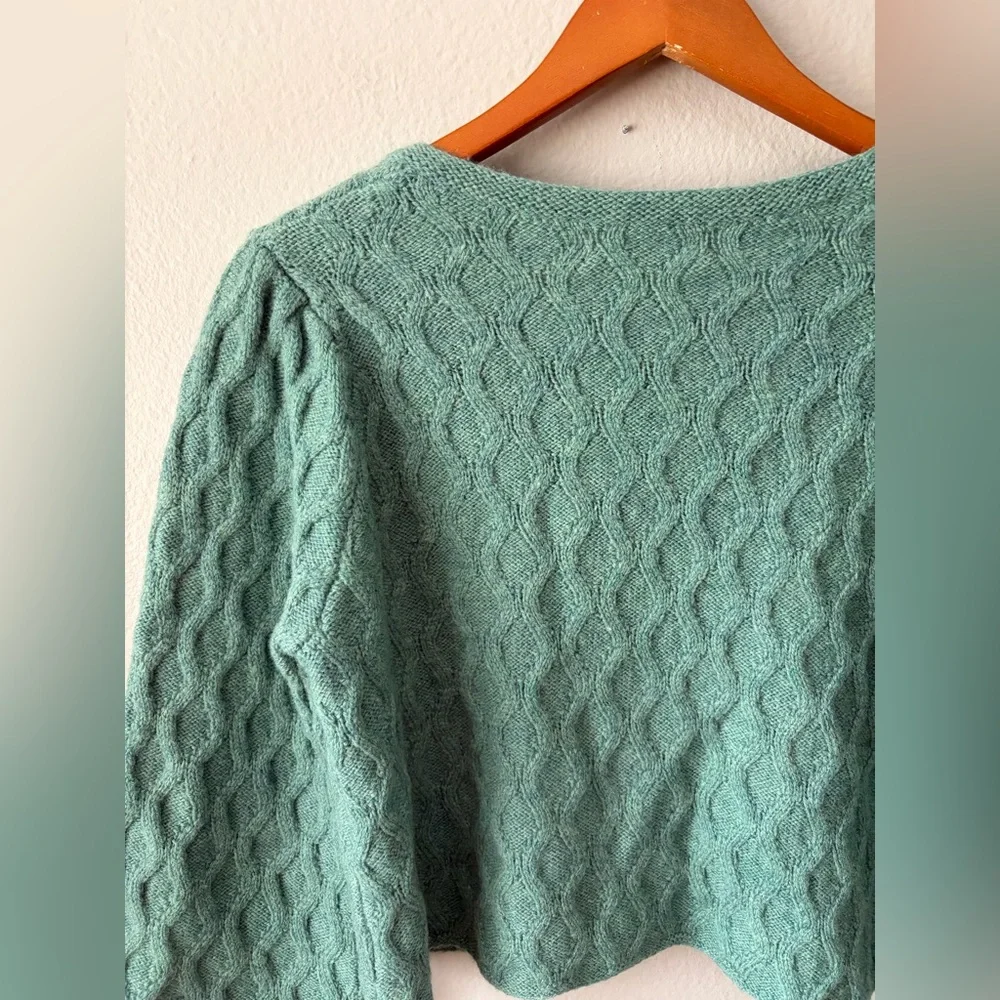 100% Wool Anthropologie Charlie & Robin Jewel Shop Knit Cardigan Women’s Medium - Picture 6 of 7